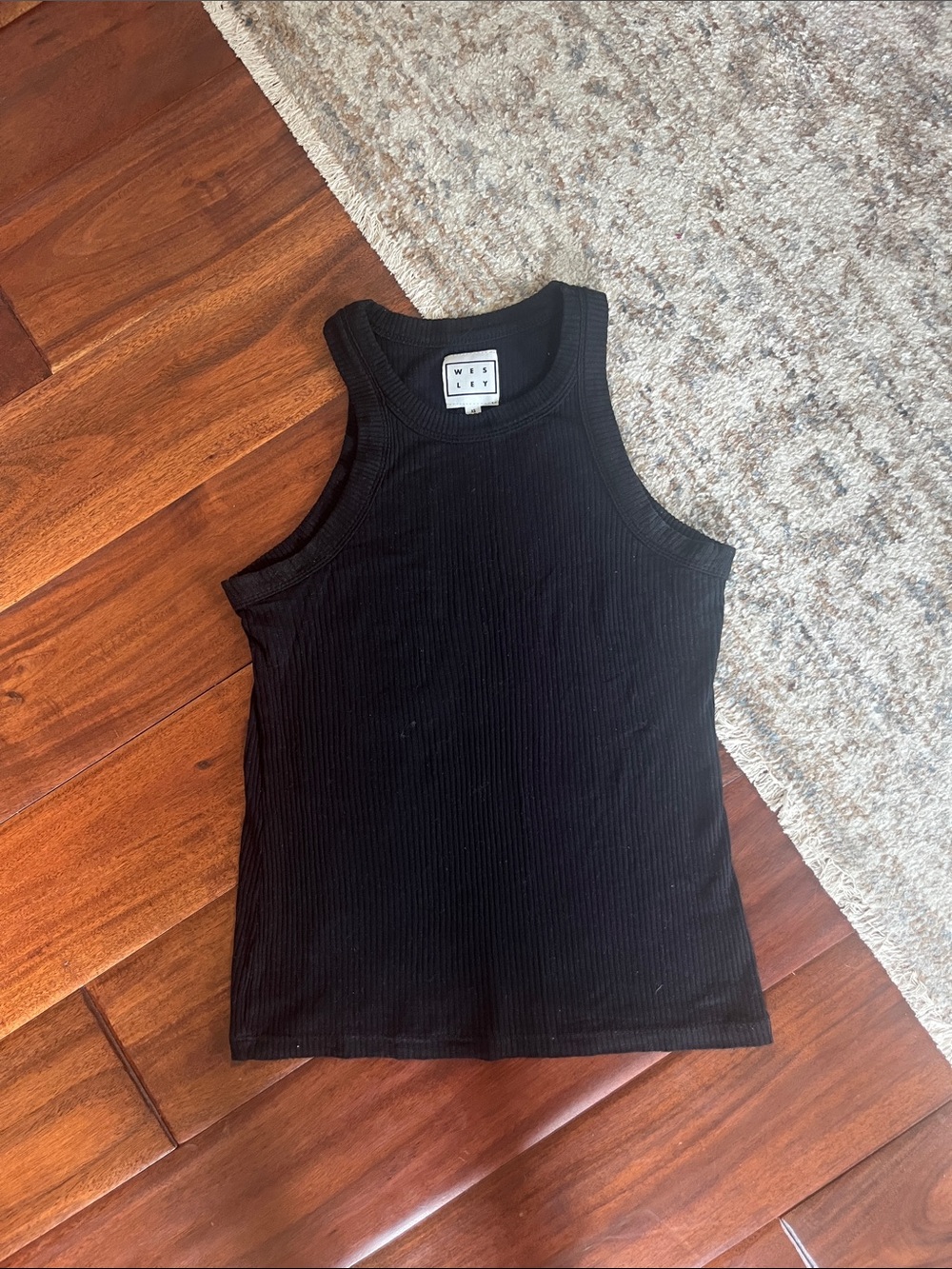 Black Wesley ribbed tank top